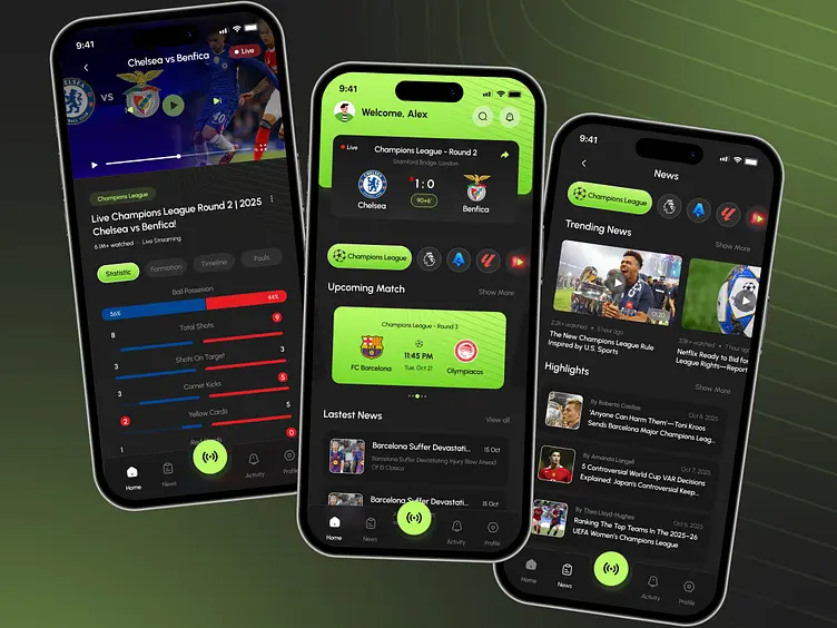 开云APP界面展示-体育赛事直播应用